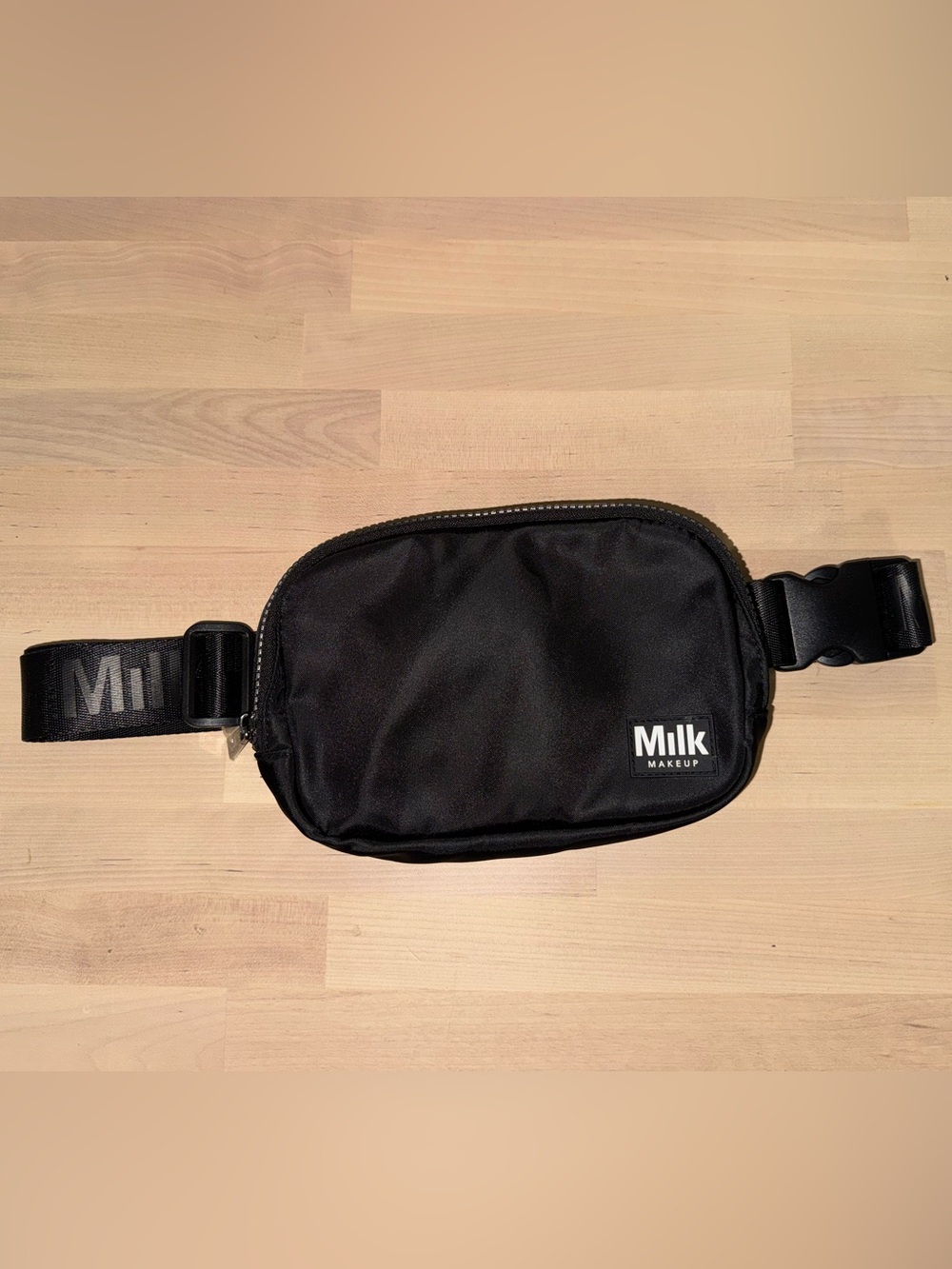Milk Makeup Black Nylon Belt Bag with Logo Patch